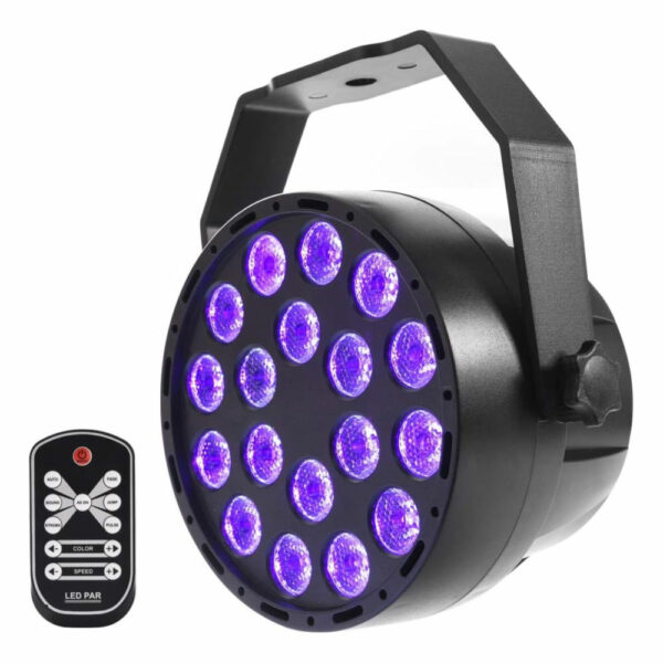 18 LED UV Schwarzlicht mit Fernbedienung,Bühnenbeleuchtung schwarzlicht, 7 Modi (1)