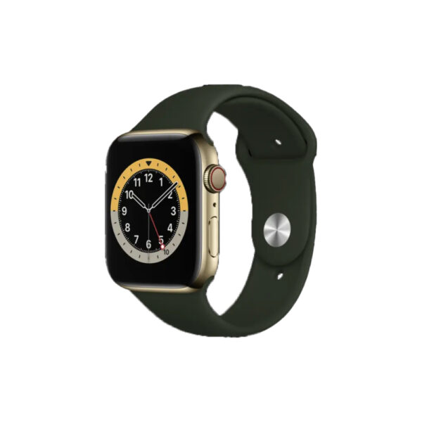 Apple Watch Series 6 GPS + Cellular, 44mm Edelstahl Gold Armband zyperngrünes (2)