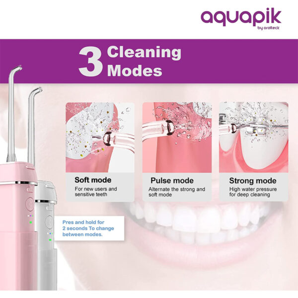 Aquapik Mini, tragbare Munddusche, einziehbarer Wassertank, Wiederaufladbare Zahndusche (2)
