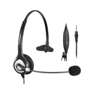 Arama PC Headset Handy für Smartphone Computer Laptop 3,5 mm Klinke Kopfhörer Handy mit Mikrofon (1)