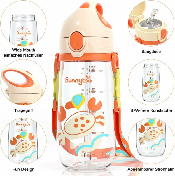 Bunnytoo-Kinder-trinkflasche-Sportflasche-Orange-Krabbe-550-Mililiter-2