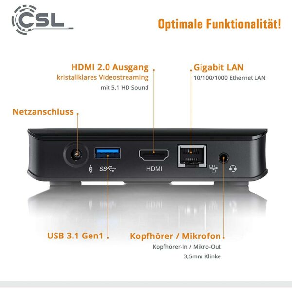 CSL Computer Mini PC  Compact v4 Intel® N4120 4 GB RAM 128 GB eMMC Intel HD (4)