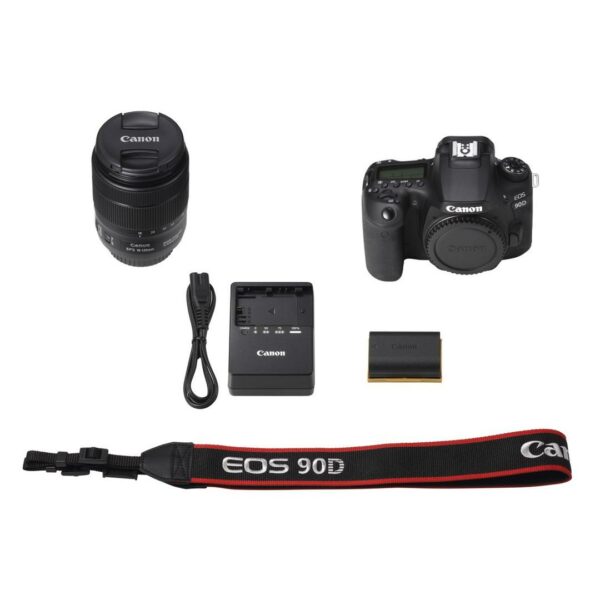 Canon EOS 90 D Kit mit EF-S 18-1353,5-5,6 IS Nan, 32,5 MP, 4K, Schwarz (6)