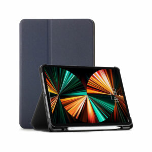 Cases Hülle für iPad Pro 12.9 2021 - Schutz Apple iPad Pro 12.9 Hülle Stand mit Pencilhalter - Marineblau (1)