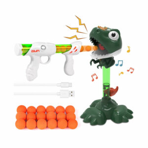 Dinosaurier-Schießspiel-Spielzeug für 5 bis 9-jährige Jungen mit Luftpumpenpistole, 18 bällen (1)