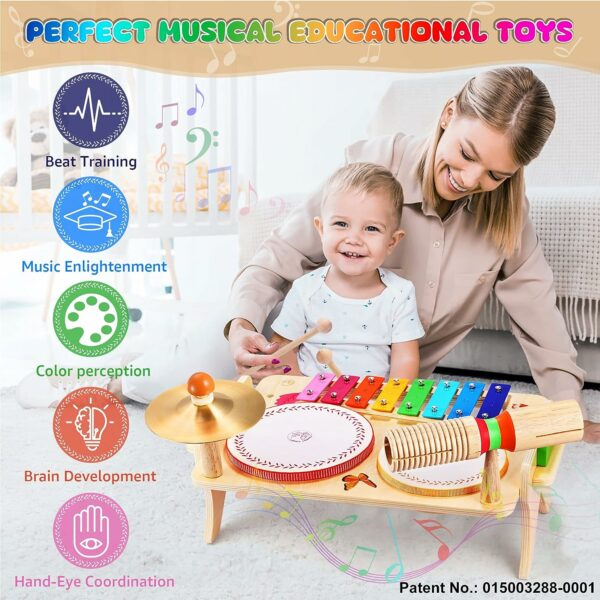 Kinder-Musiktisch-7-in-1-Musikinstrumente-Kleinkinder-Babys-Trommeln-2