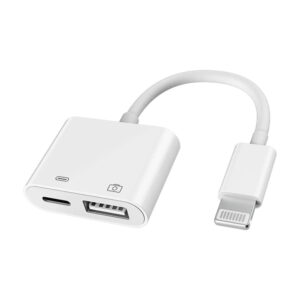 Lightning auf USB-OTG-Adapter mit Ladeanschluss, kompatibel für iPhoneiPad weiß (1)