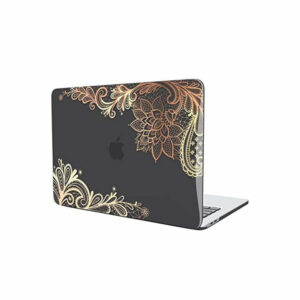 MacBook Air 13 Zoll 2020 Schutzhülle & Tastaturabdeckung, Schwarz Rose Gold Spitze (1)
