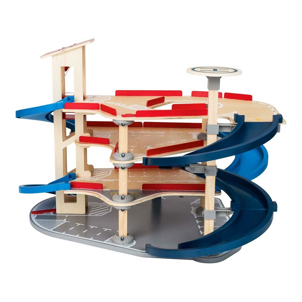 PLAYTIVE Parkhaus Set Kinder Spielzeug Parkgarage Autogarage Holz 4 Ebenen  - meily